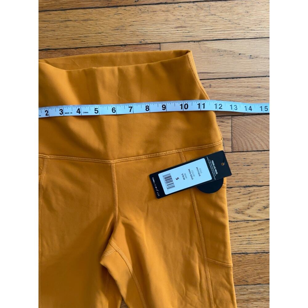 Yogalicious Lux Leggings Womens S Inca Gold High Rise Pocket Yoga NWT $78 - Picture 4 of 5